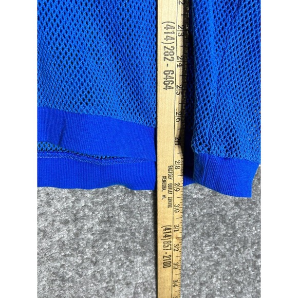 Weekends By Chicos Mesh Pullover Hoodie Swim Coverup Womens Sz 2 US Sz 12 Blue - Picture 6 of 7